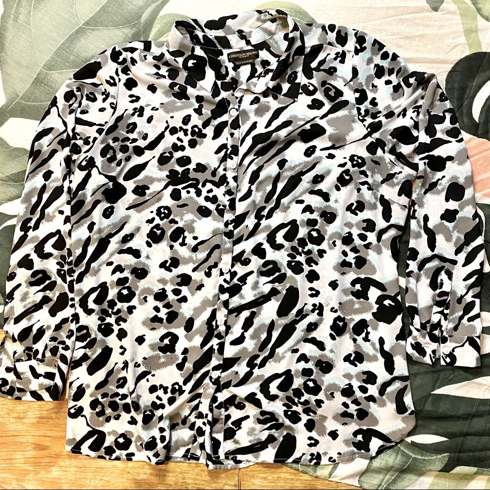 Christian Siriano 💖 Lane Bryant Animal Print Top